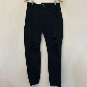 Judy Blue Adelene black high rise distresseded girlfriend jeans Size 6 New